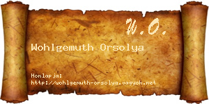 Wohlgemuth Orsolya névjegykártya