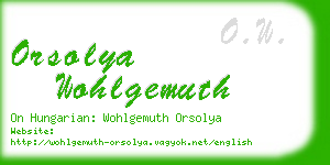 orsolya wohlgemuth business card